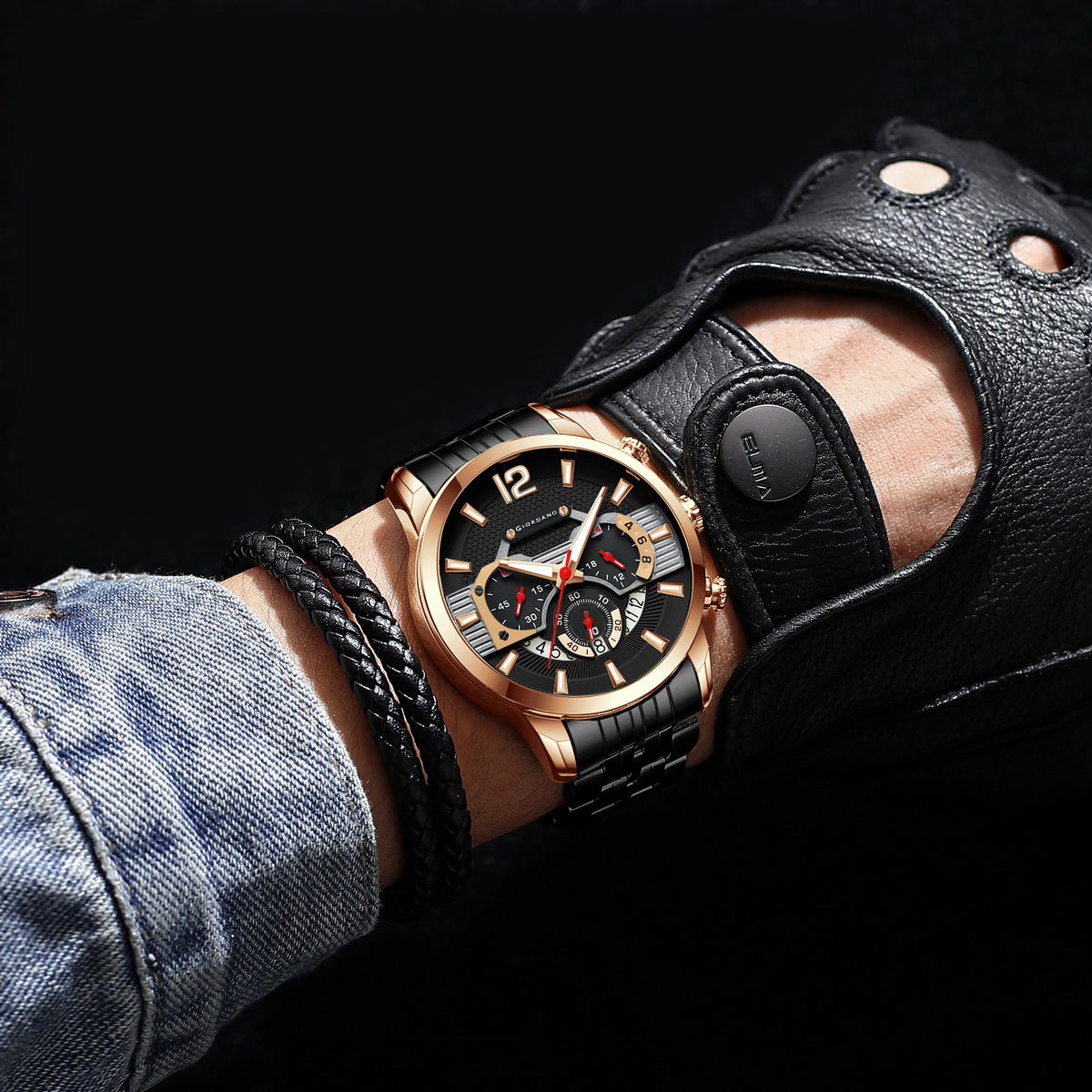 Giordano Analog Wrist Watch for Men Stylish Metal Strap with Water Resistant Multifunction Mechanism Watch GZ-50032-33